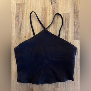 ALO - Goddess Ribbed Cross Crop Top